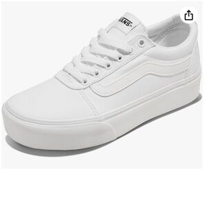 Vans Women's White Canvas Athletic Shoes size 7.5